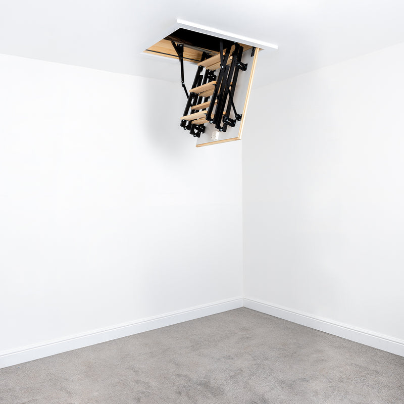 Mini Wooden & Metal Folding Loft Ladder & Hatch — Loft-Trac