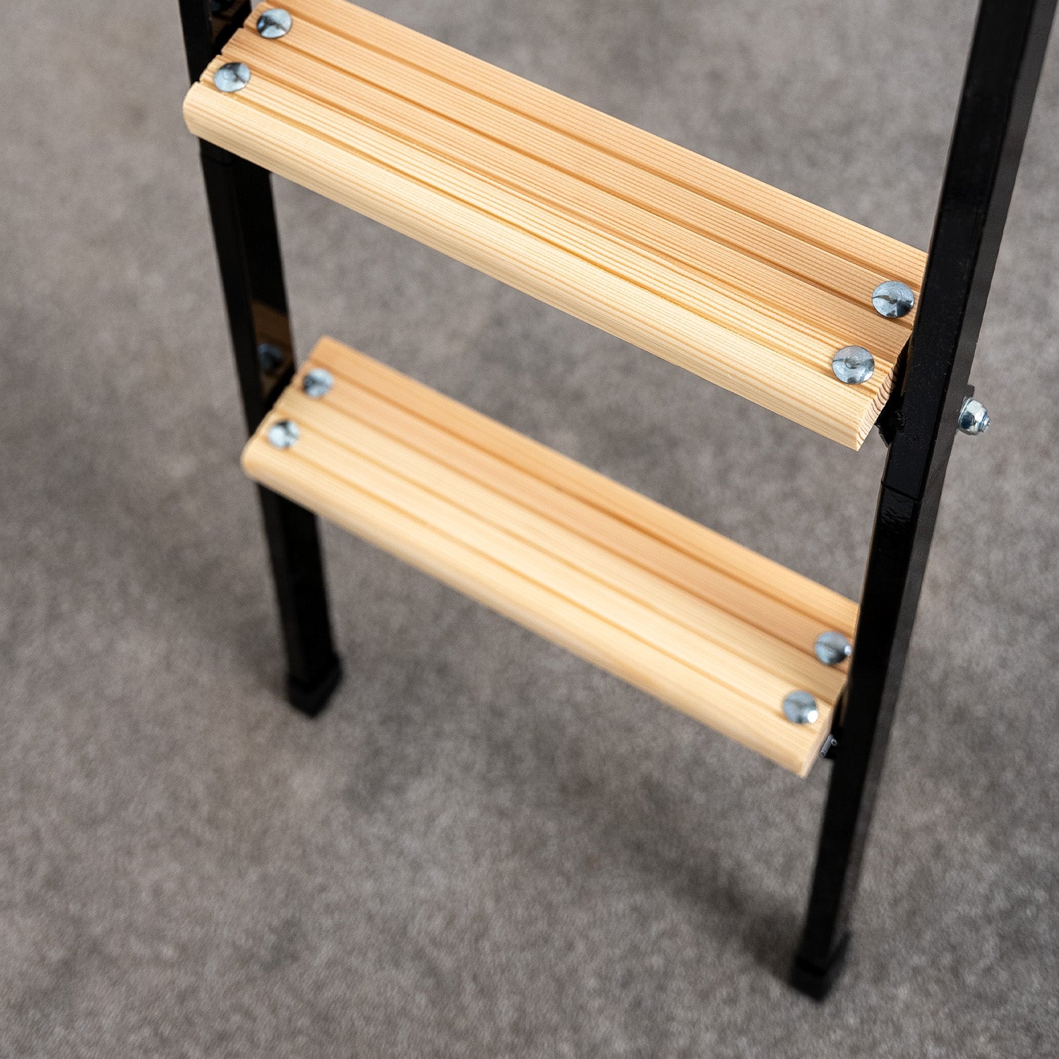 Mini Wooden & Metal Folding Loft Ladder & Hatch Closeup — Loft-Trac