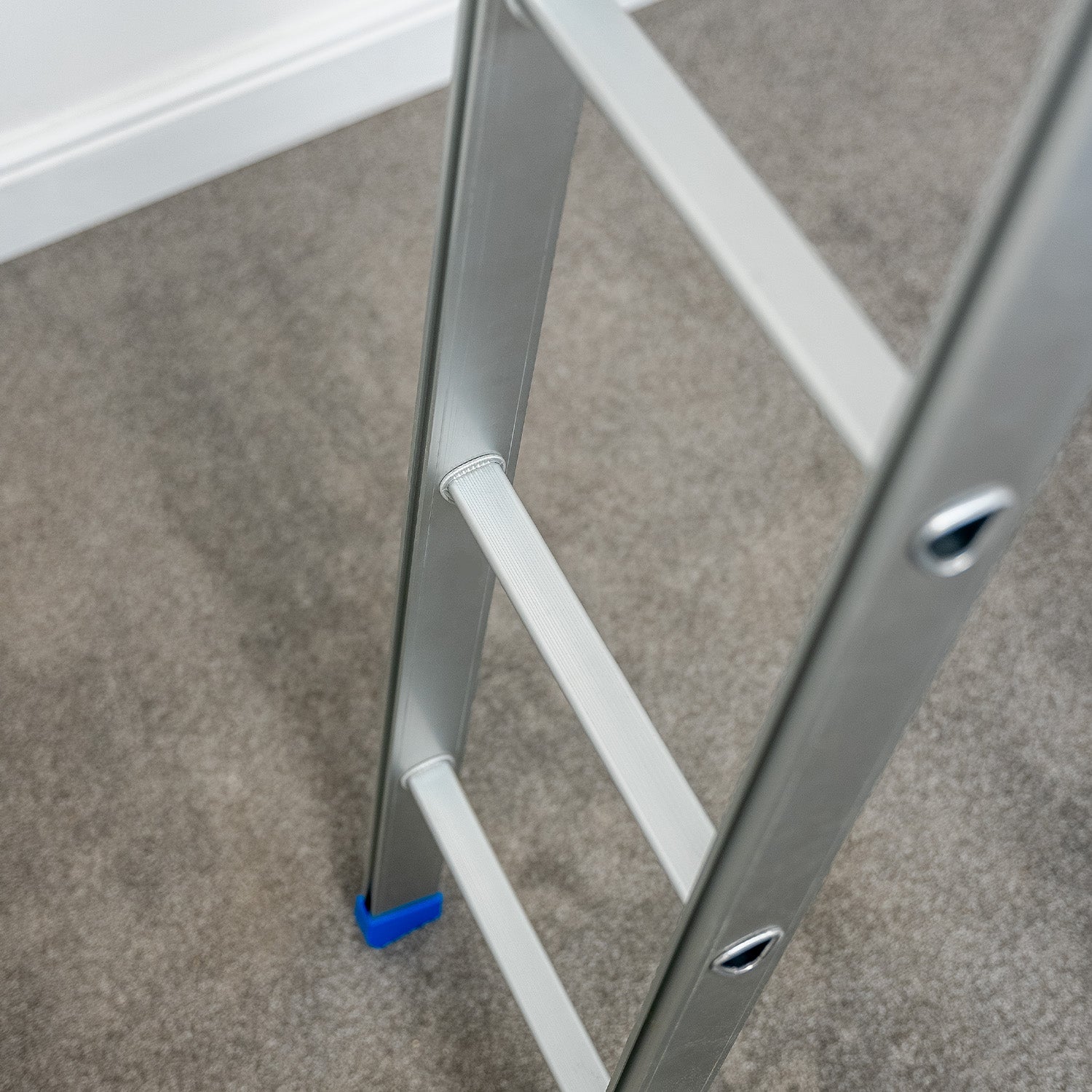 Aluminium 3 Section Sliding Loft Ladder Closeup — Loft-Trac